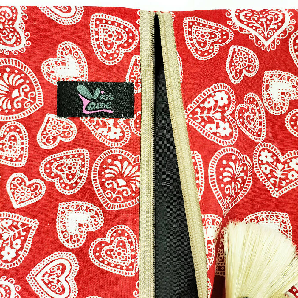 Loveheart red print waterproof bag. Toiletry bag