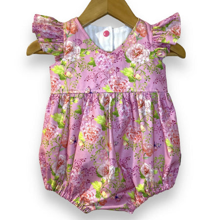 SIZE 00 Pink Floral Ruffles Baby Tea Party Romper