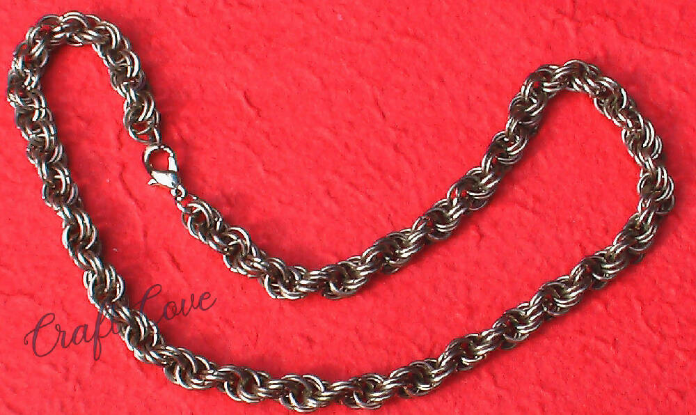 Necklace Chainmail made in double spiral pattern