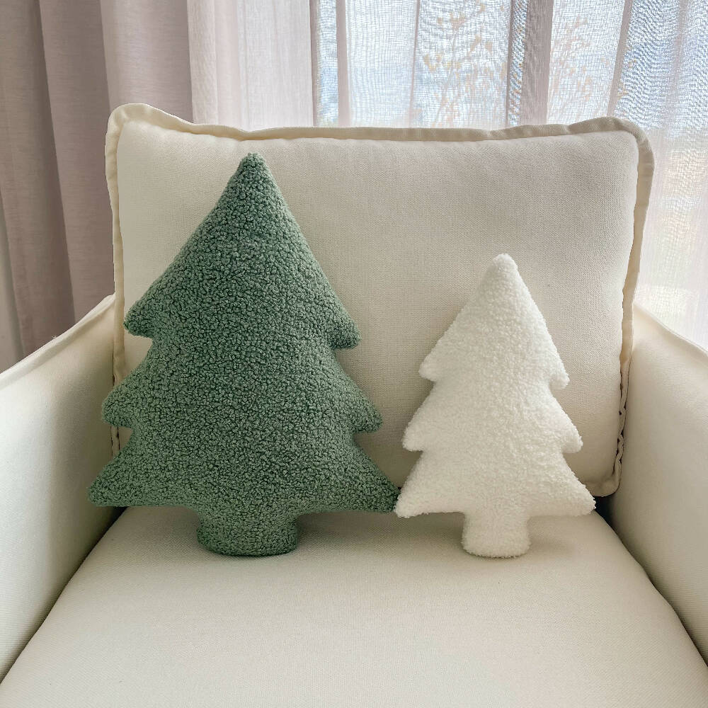 Small Green Christmas Tree Cushion Decorative