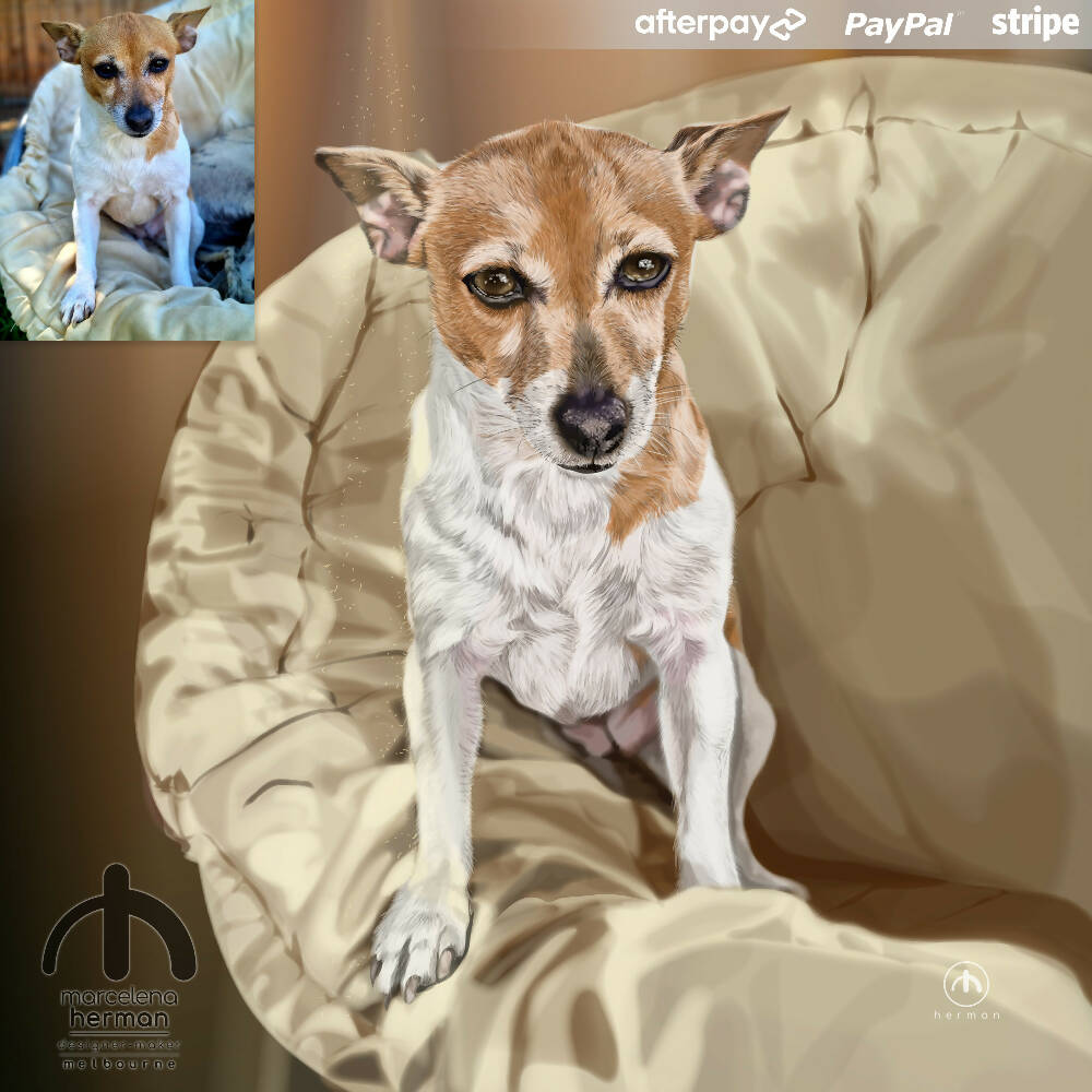 Custom Portrait | REALISTIC STYLE| Pet Portrait | Full-body | Vector Illustrations