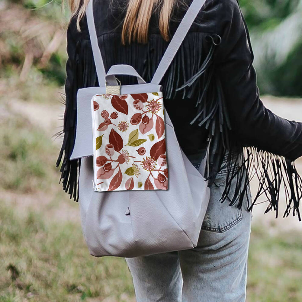 Zipper Purse - Australian Whimsical Gumnuts with Secret Message inside #23