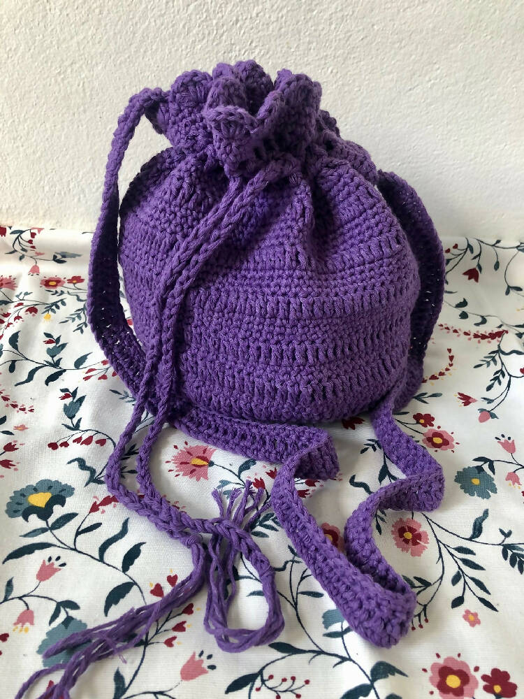 Bold Purple | Recycled Cotton | Scallop Handbag