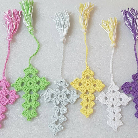 Hand Crocheted Cross Bookmarks - FREE SHIPPING