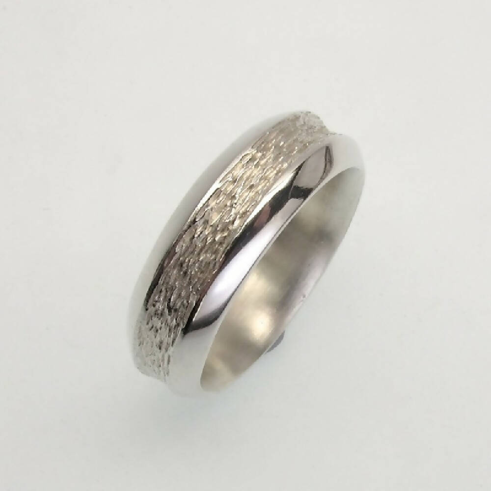 Sterling silver textured ring