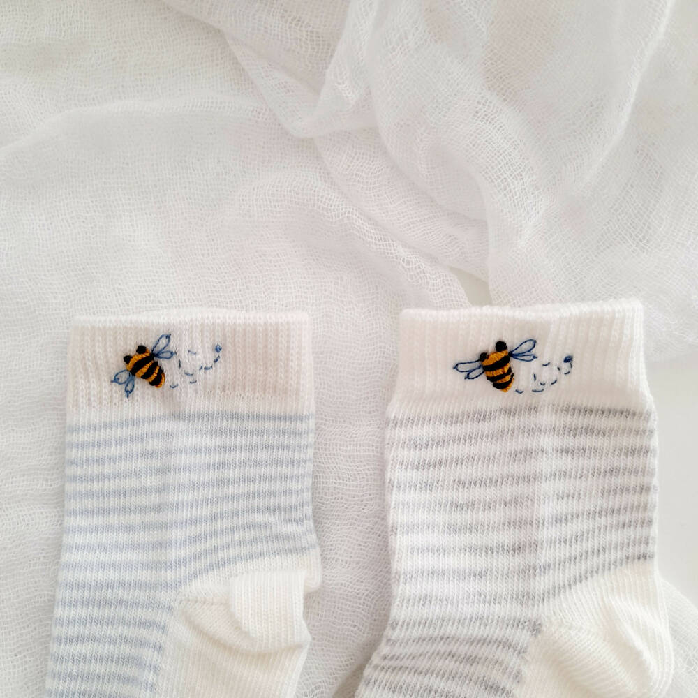 Baby Socks Hand-Embroidered