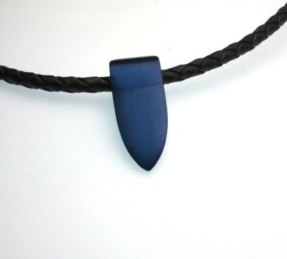 Electric blue anodised aluminium necklace