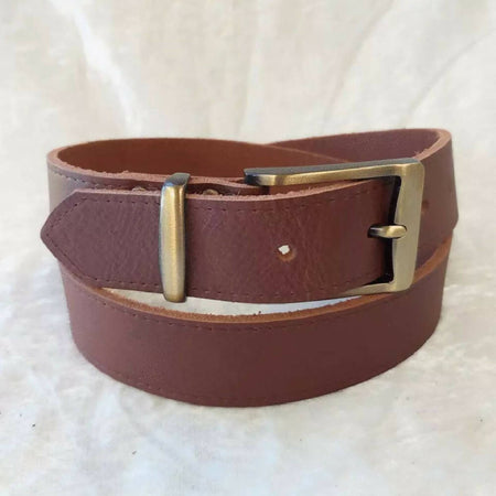 Brown Full Grain Cowhide Leather Belt, Australian Made, 33mm Wide