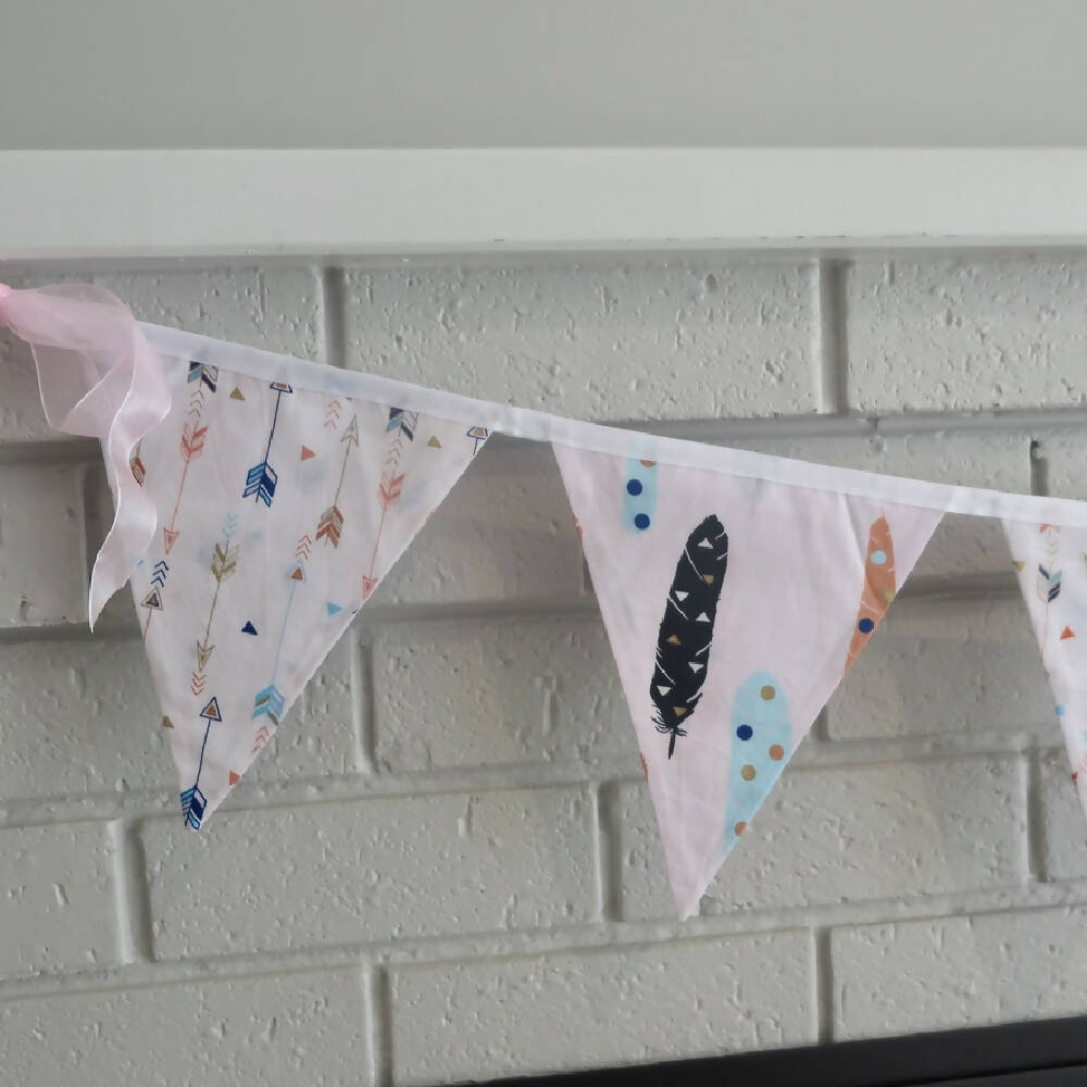 Bunting, Fabric, Arrows, Feathers, Party, Flags, Free Shipping