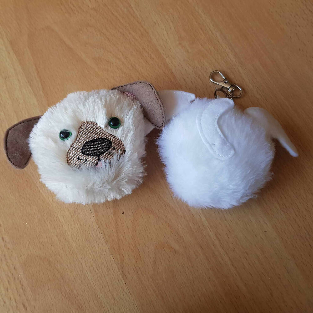 Puppy Fluffy Puff Keyring