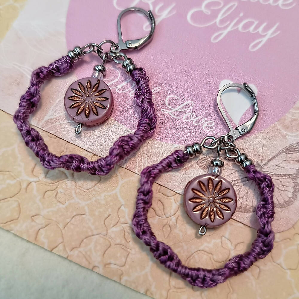 Macrame Beaded Earrings