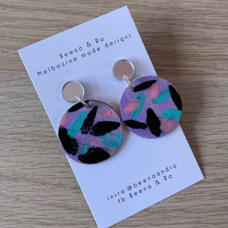 Lilac handpainted earrings