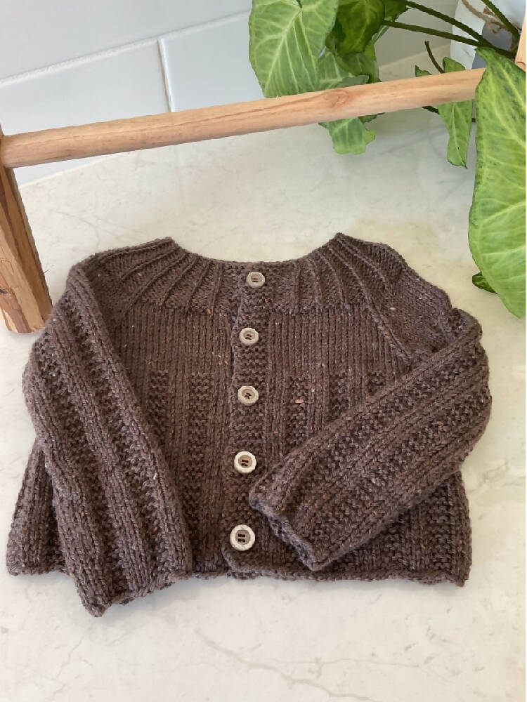 Cardigan in Brown, Size 12-18 months