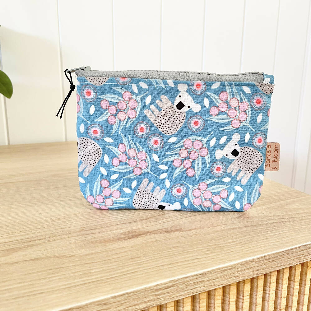 Cotton Zipper Pouch Midi Collection Baby Koalas