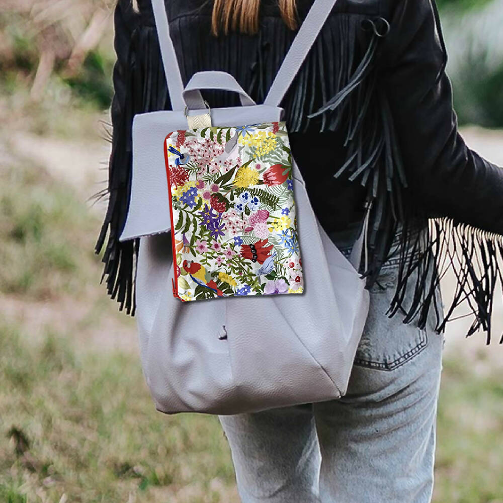 Zipper Purse - Australian Flowers and Birds with Secret Message inside #5
