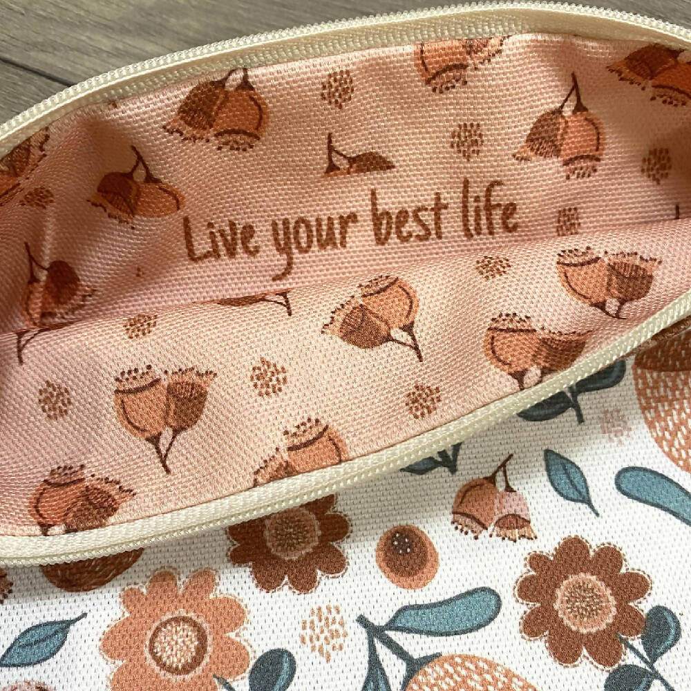 zp-038-Australian-Modern-Banksia-Flowers-Zipper-Pouch-A5