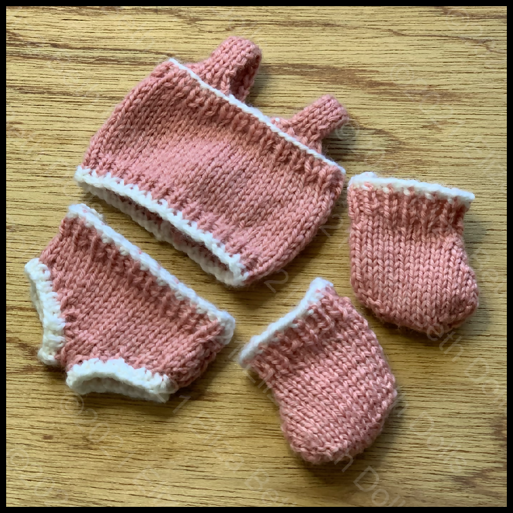 Waldorf doll clothes, PDF digital pattern, 8inch, 9inch, Underwear, Underpants, Undies, Knickers, Vest, Singlet, Socks, 8ply, DK, Straight needles, Beginner friendly, Flat knitted, Doll outift, Knitted doll clothes, Accessories, Natural fibre art doll, Quick easy knit, Clear instructions, Photos, 3 piece outfit, Original design, Immediate download, Eliza Beth Dolls, ElizaBethDolls, Australia, 1