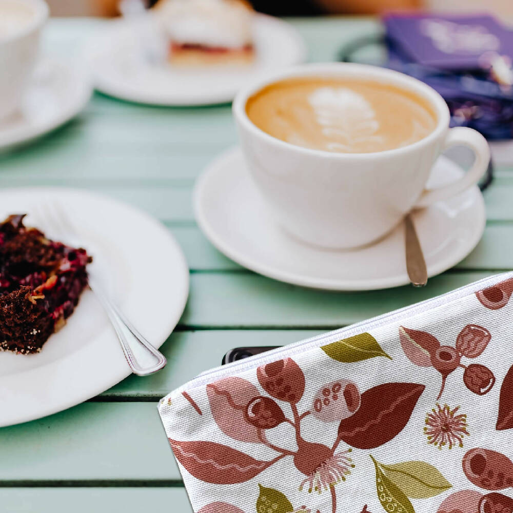 Zipper Purse - Australian Whimsical Gumnuts with Secret Message inside #23