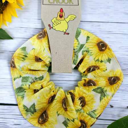 Sunflower Design Handmade Hair Scrunchie/Tie