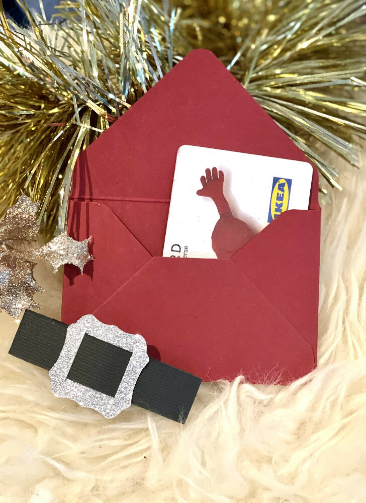 Christmas gift card holder Santa suit