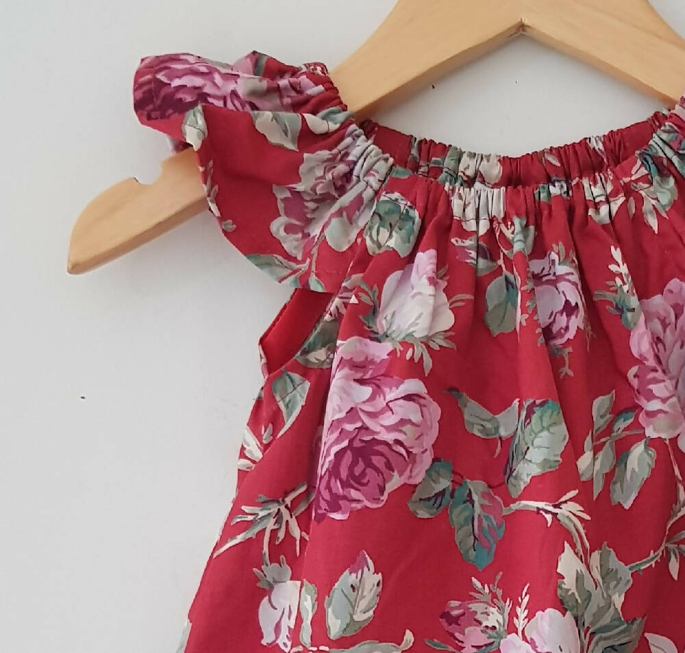 Baby Girls Red Floral Christmas Dress Size 000 - 0