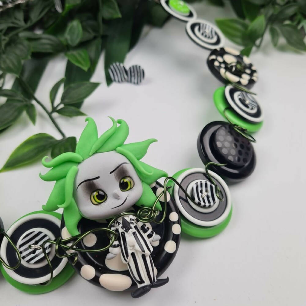 Button Necklace Halloween Movie Jewellery and Earrings