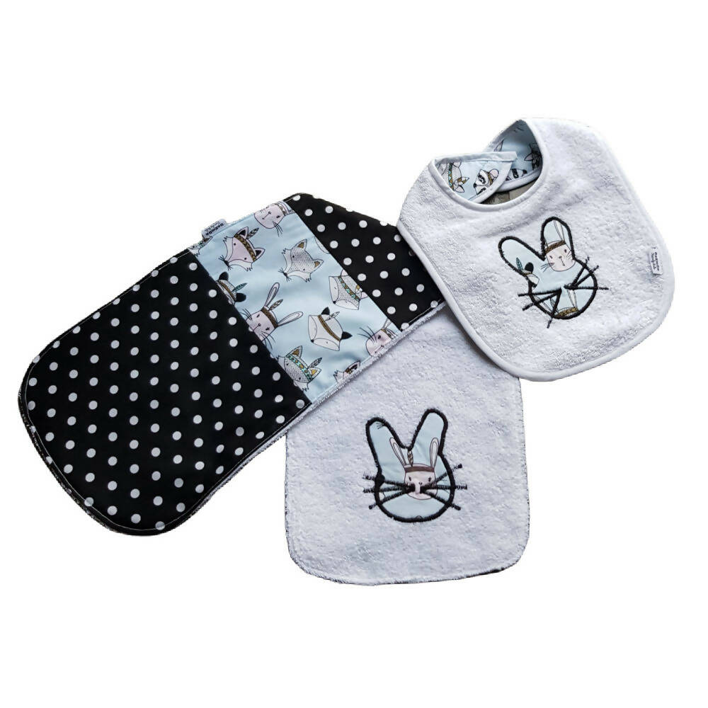 Extra Large Baby Burp Cloth & Bib Gift Set