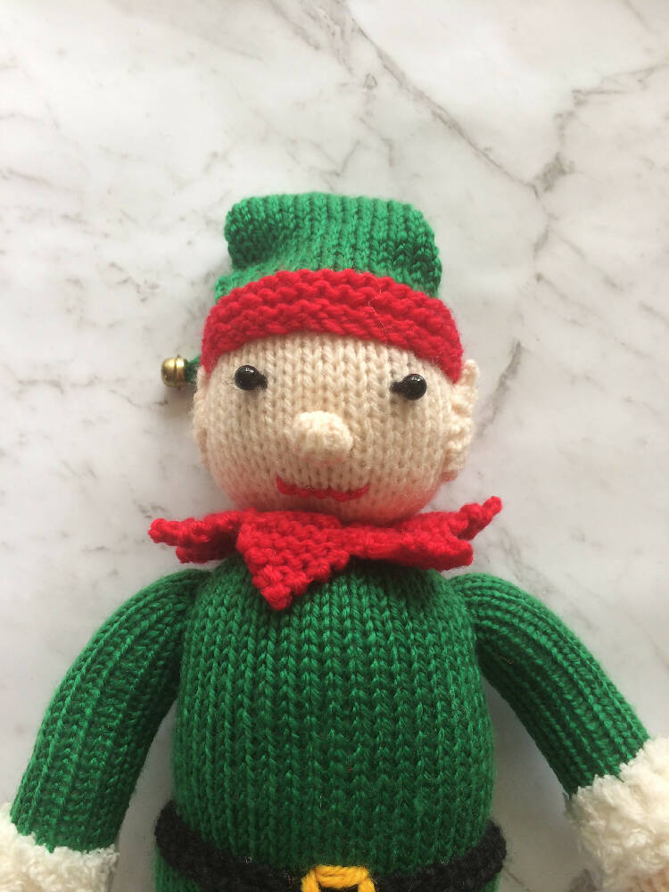 Harold the Christmas Elf- hand knitted.