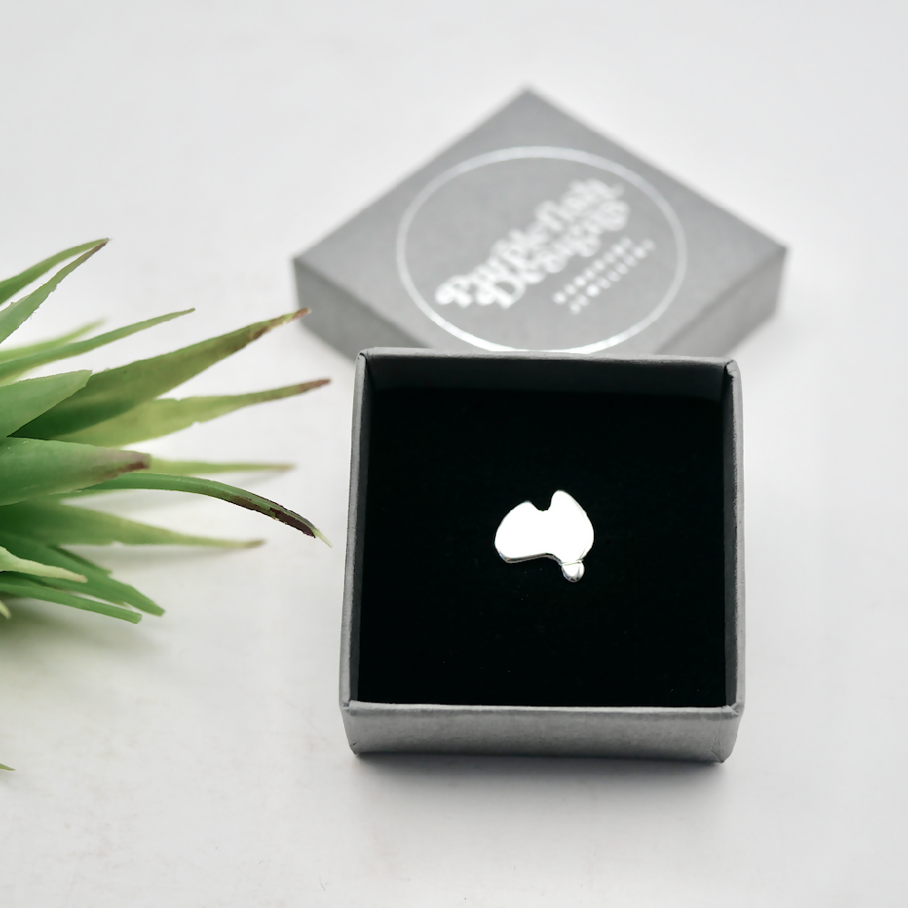 Aussie Pin - Handmade Sterling Silver Map Brooch Pin