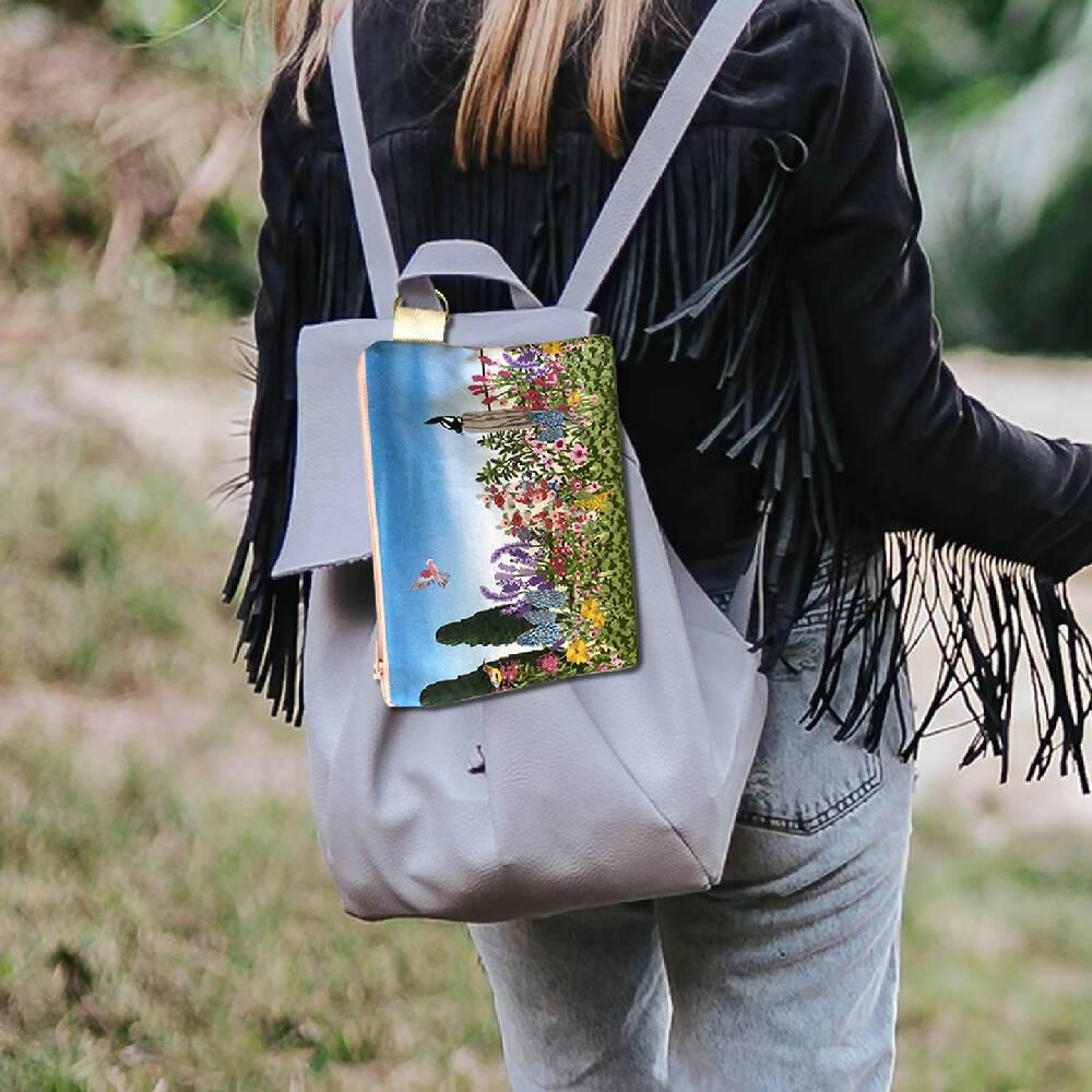 zp-031-Cottage-Garden-Flowers-Birds-Zipper-Pouch-D