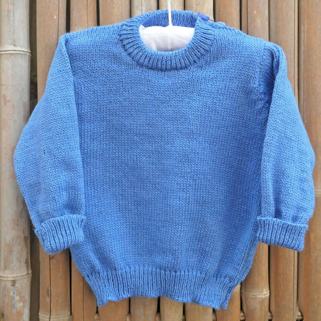 Classic jumper/pullover wool. Sizes 1 & 0. Beige fleck or blue. Unisex.