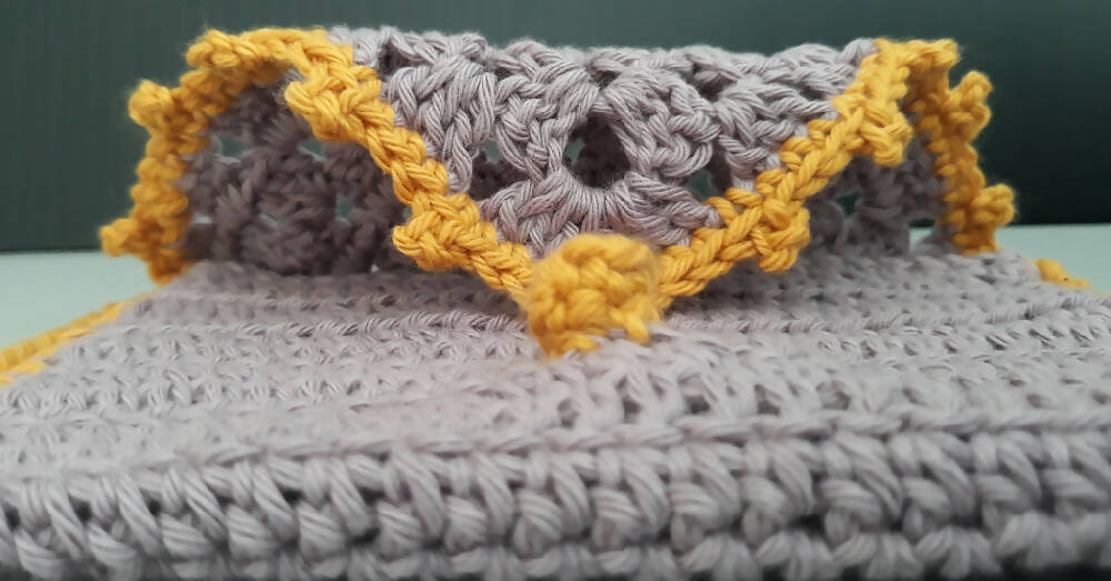 Lilac Soft Bag with Gold trim