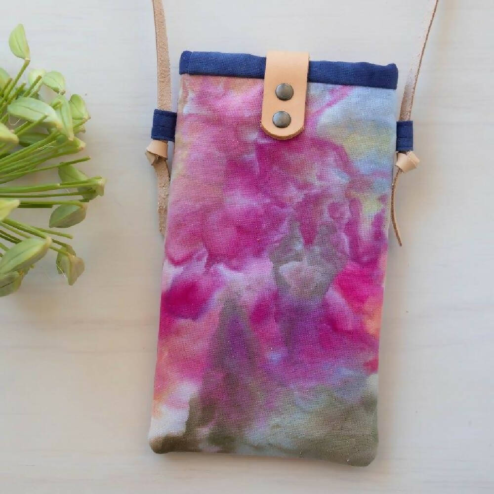 Ice Dyed Phone Carrier/Glasses case, Lilac