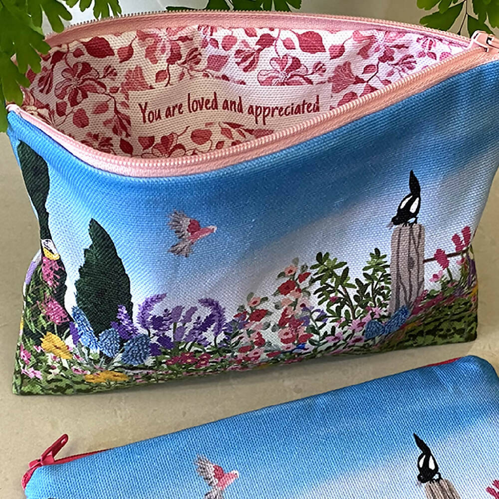 zp-031-Cottage-Garden-Flowers-Birds-Zipper-Pouch-A2