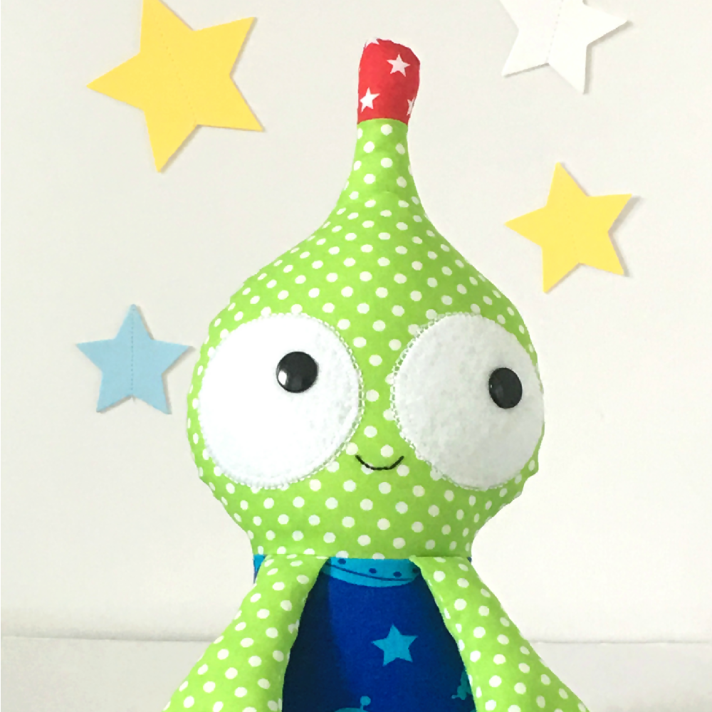Green Polka Dot Alien Soft Toy