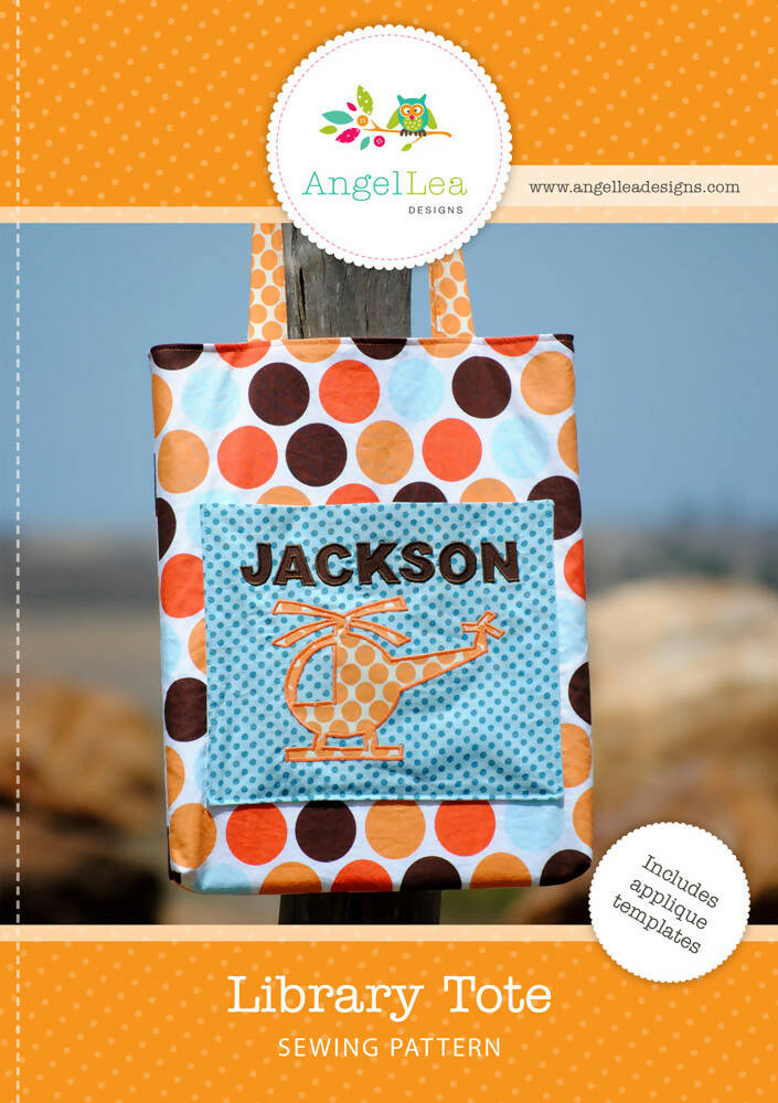 Library Tote Bag PDF Sewing Pattern, School, Kindy, Personalised Bag