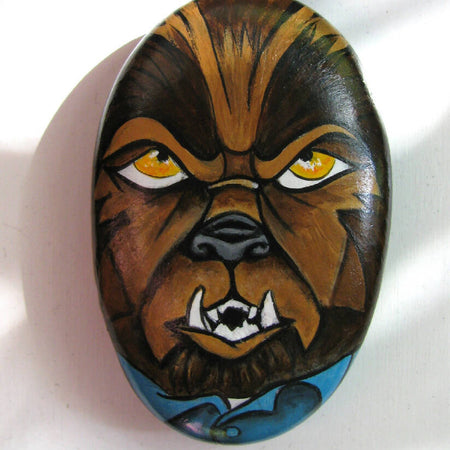 Wolfman stone Halloween hand painted