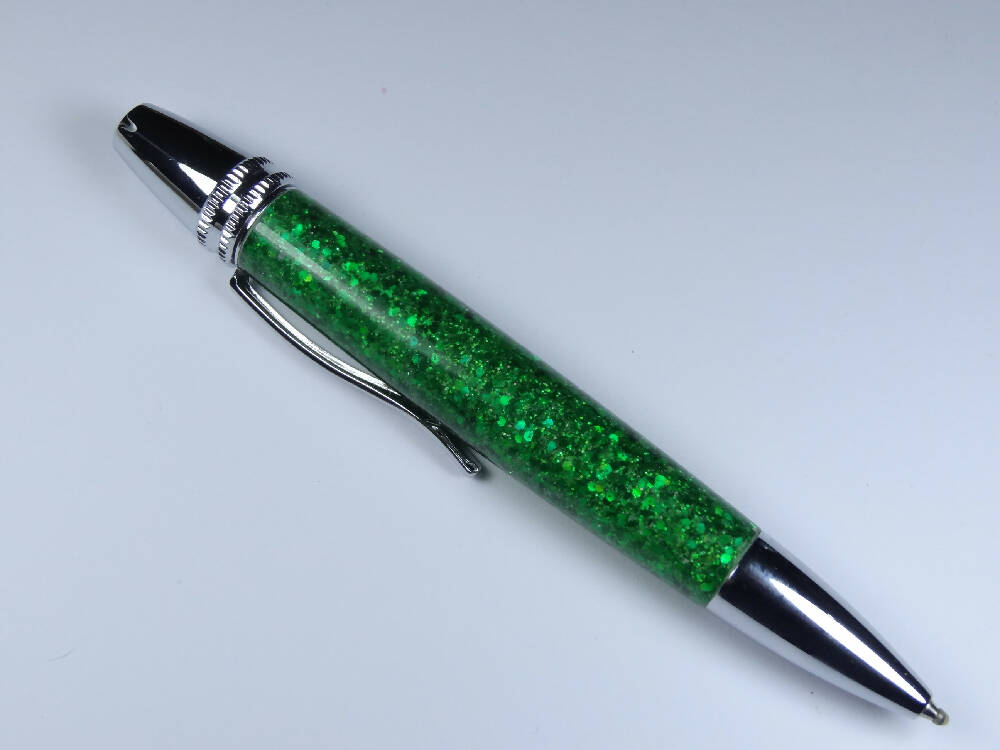 Green Sparkle Resin Polaris Pen