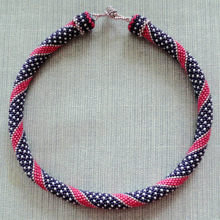 Ribbon and Polka Dot Pattern Rope Necklace