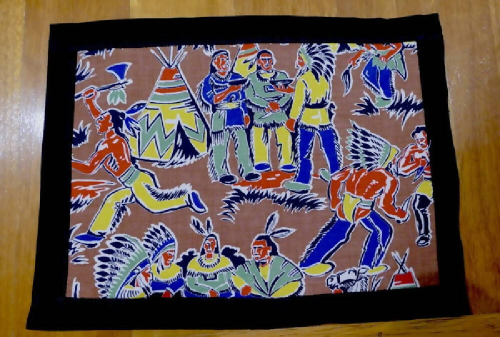 Placemats(4)-American Indian Reto 1950 original fabric