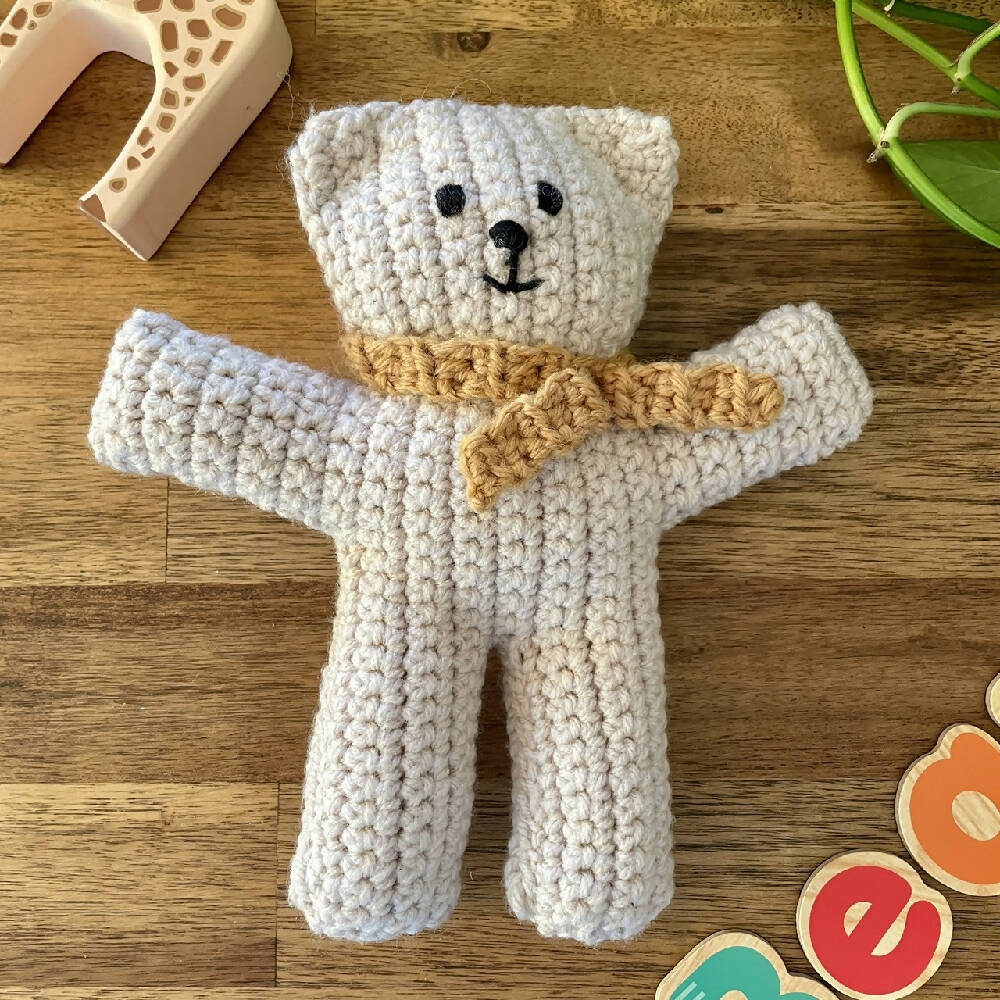 Beary Bear | Handmade Teddy with Sage scarf