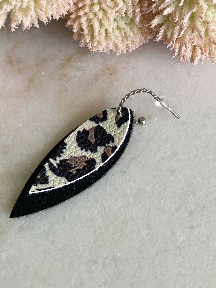 Faux Leather Dangle - Leopard