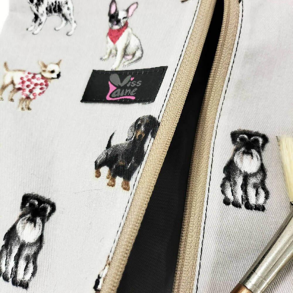 Dog print waterproof bag. Toiletry bag