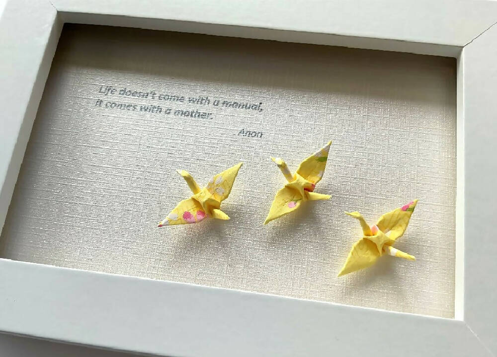 Marion Nelson - mothers day gift - lovely quote and bright yellow cranes
