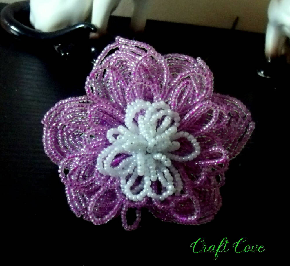 French Beaded Peony, purple flower, forever flower