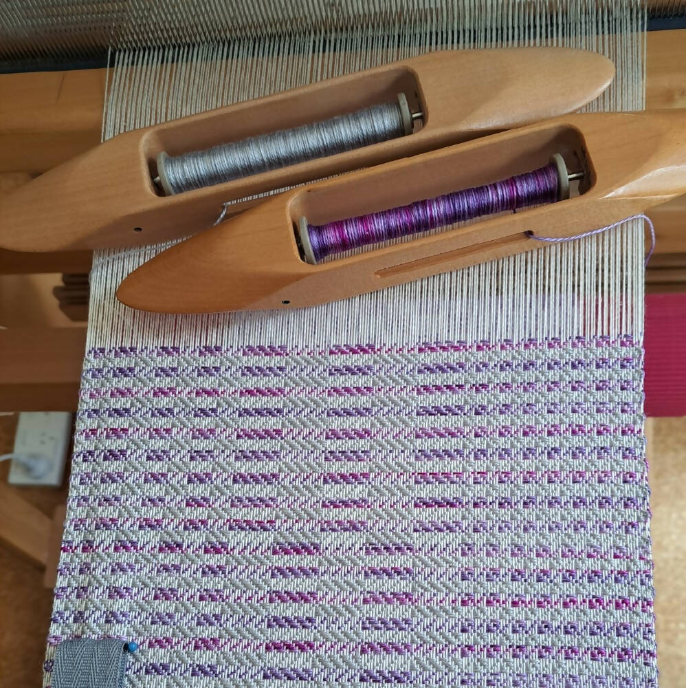 Scarf Silk Purple Silver Handwoven