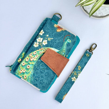 Peacock Clutch Purse with Carry Strap