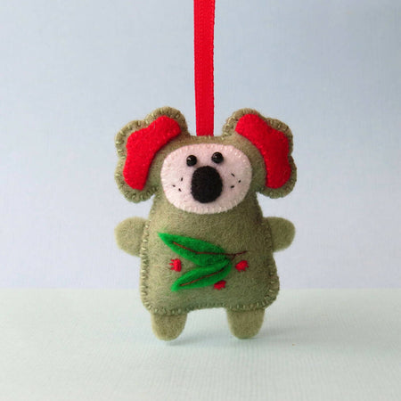 Christmas Ornament - Wool Felt Koala - Australian Animal