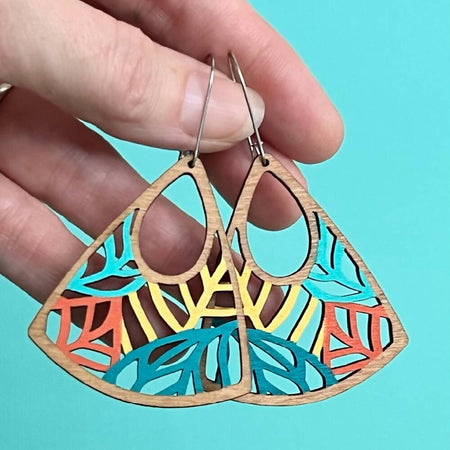 Statement Tropical Leaf Earrings