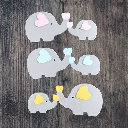 Handmade Elephants Cake Toppers Mum & Baby